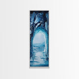 Ice Cave, Seascape Painting, Nautical Decor, Coastal Landscape Art, Blue and Green Wall Art, Abstract Art, Framed Canvas Print