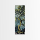 Oak Tree Art, Canvas Print, moody art, botanical prints, farmhouse art, vertical wall art, rustic art, extra wide art, above bed wall art