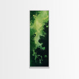 Green, Abstract Art, Framed Canvas Print, green wall art, sage green wall art, botanical prints, geometric wall art, extra wide art