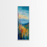 Wildflower Hills, landscape painting, California poppy art, mountain painting, scenic artwork, nature wall art, bedroom art