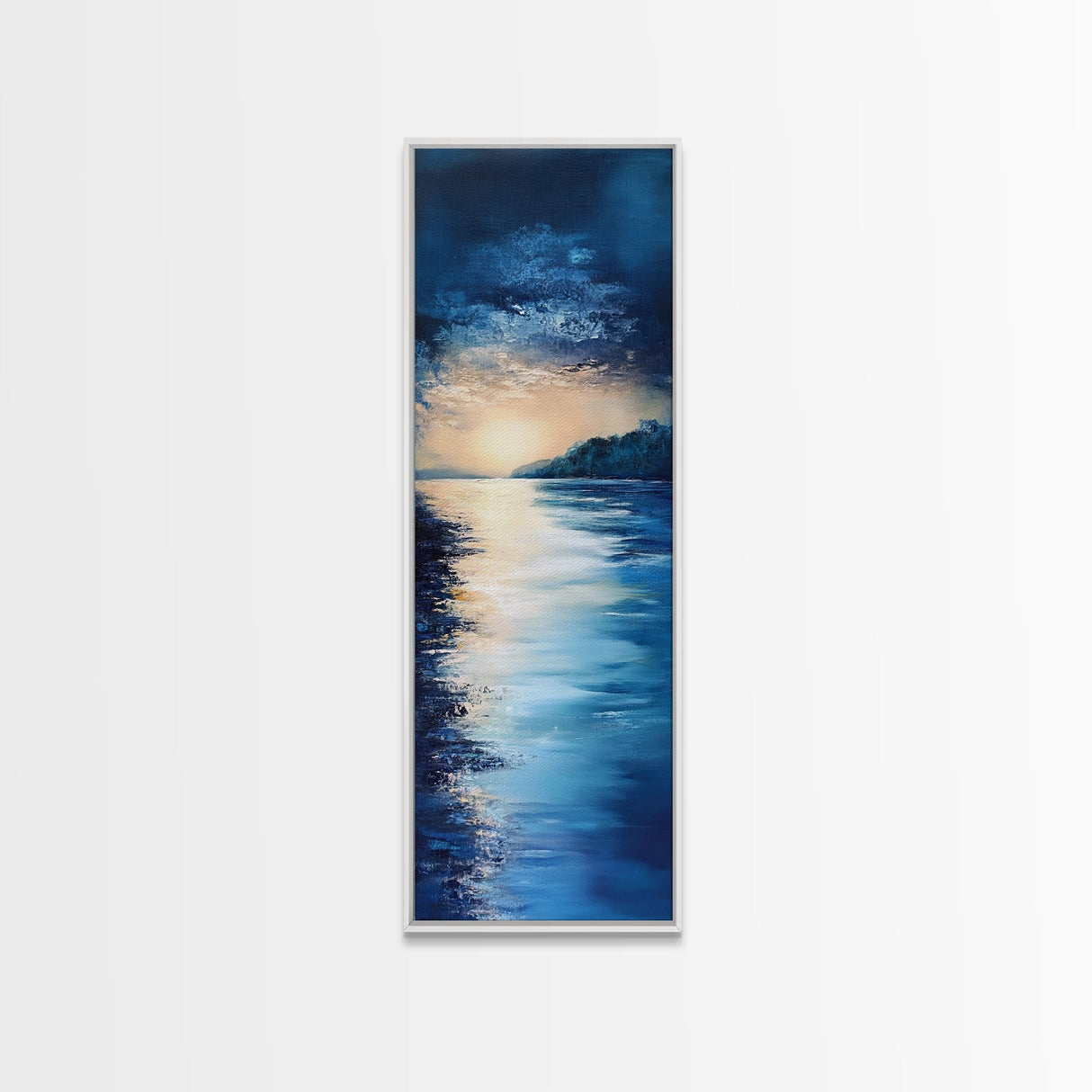 Sunset Over Water, Horizon Painting, Moody Art, Coastal Landscape Art, Guest Room Art, Nautical Decor, Canvas Print