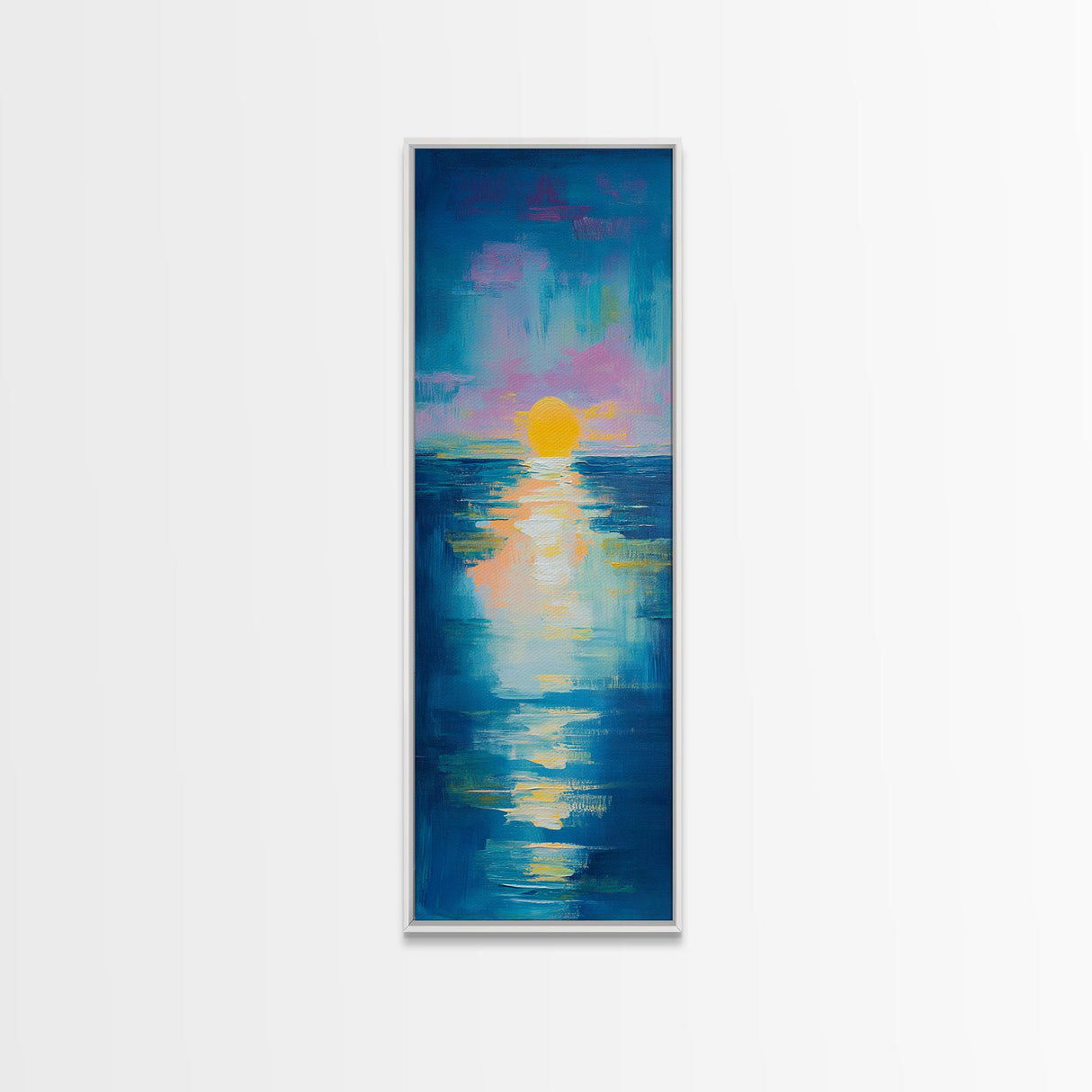 Sunset Over Water, Ocean Painting, Nautical Wall Art, Coastal Decor, Bedroom Art, Gift Idea for Her, Above Sofa Art