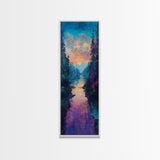 Twilight Mountain, smoky mountain art, pine tree art, framed canvas print, moody art, landscape painting, above bed wall art