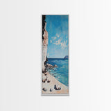 Seaside Cliff, painting morro bay, coastal wall art, framed canvas print, blue and green wall art, landscape painting, boho art