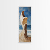 Surreal Beach Rock, coastal decor, wabi sabi art, abstract landscape painting, framed canvas print, above couch art