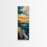 Ocean waves, coastal painting, nautical decor, surf wall art, abstract seascape painting, horizontal wall art, canvas print