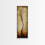 Minimalist Tree, birch tree painting, rustic wall art, farmhouse art, wabi sabi wall art, framed canvas print, vertical wall art