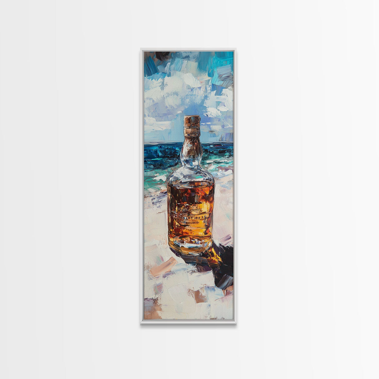 Whiskey Bottle, Espresso Martini Wall Art, Cocktail Art, Moody Art, Rustic Art, Gift Idea for Him, Framed Canvas Print, Bar Wall Art