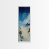 Windy Dunes, coastal landscape art, framed canvas print, nautical decor,  Ireland painting, beach house wall art