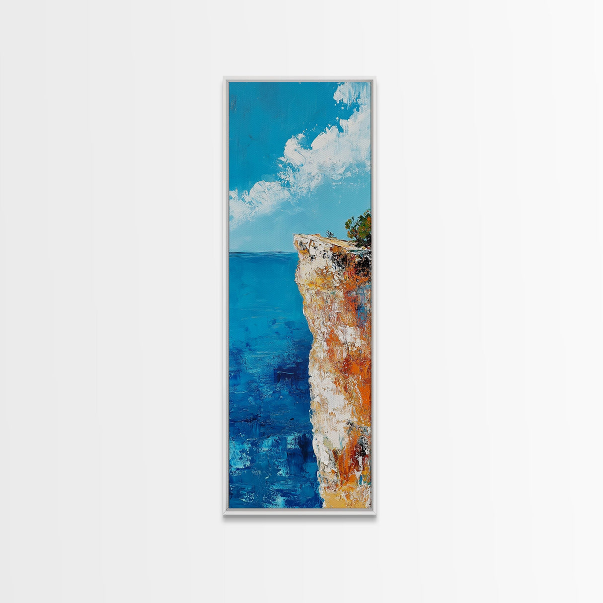 Cliff Edge Painting, Rustic Wall Art, Nautical Wall Art, Coastal Landscape Art, Canvas Print, Above Sofa Art, Living Room Art, Gift Idea