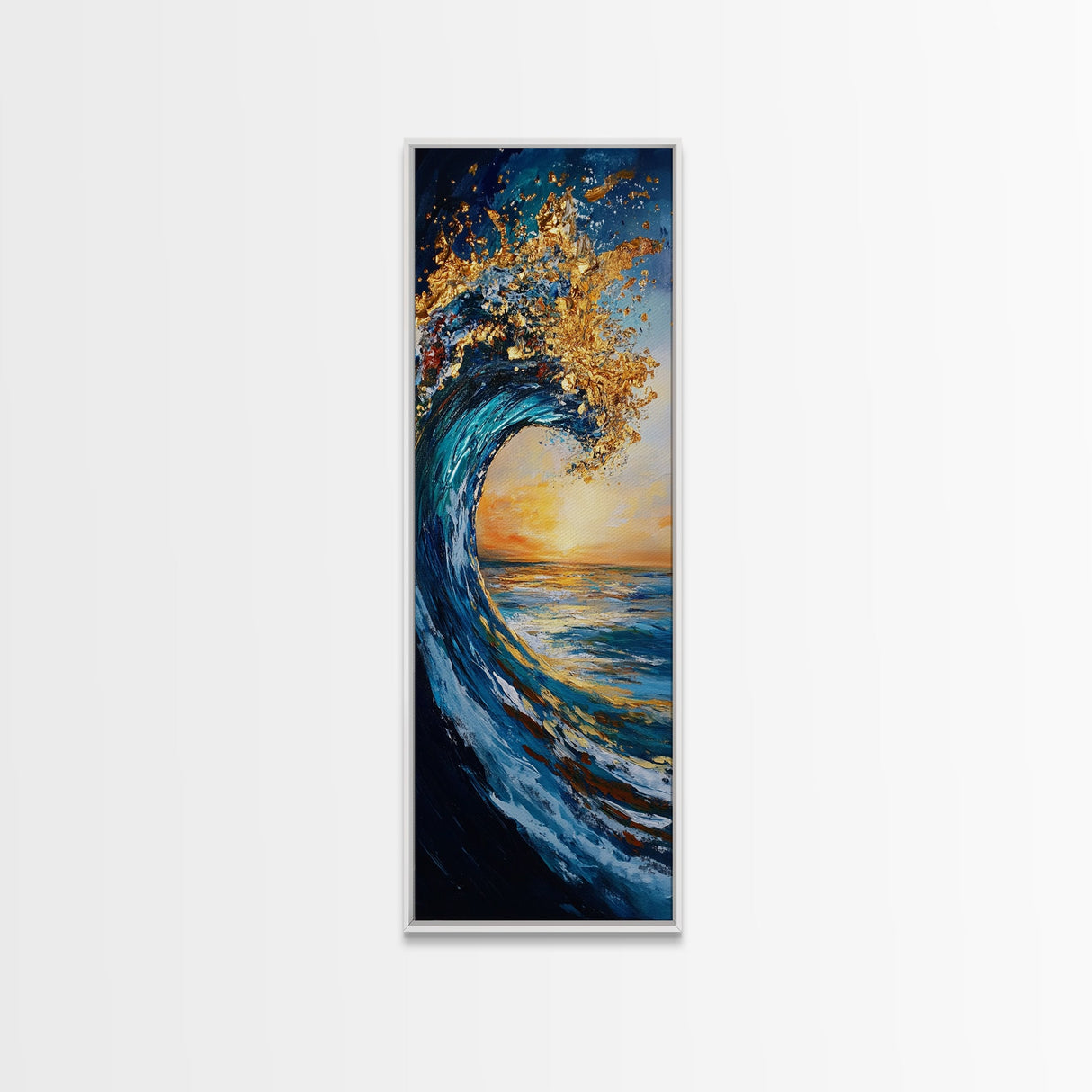 Ocean Wave Art, Surf Wall Art, Coastal Decor, Framed Canvas Print, Nautical Painting, Moody Art, Extra Wide Art, Seascape Painting
