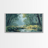 Misty Forest, Moody Art, Therapy Art, Joshua Tree Art, Landscape Painting, Wabi Sabi Wall Art, Nature Art, Framed Canvas Print