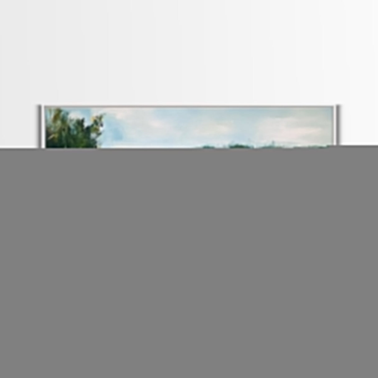 River Reflection, landscape painting, rustic wall art, sage green wall art, farmhouse art, coastal art, extra wide art, Canvas Print