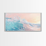 Ocean Wave Painting, Coastal Wall Art, Surf Wall Art, Nautical Decor, Framed Canvas Print, Seascape Painting, Extra Wide Art