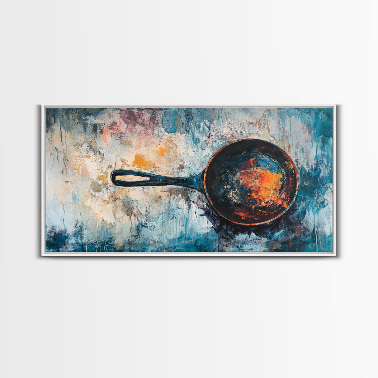 Rustic Cast Iron, Canvas Print, food review kitchen art, farmhouse art, rustic wall art, wabi sabi wall art, extra wide art