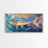 Vibrant Trout Art, fly fishing art, lake Tahoe art, trout art, coastal wall art, nautical decor, original painting, canvas print