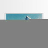 Mountain Painting, Blue and White Art, Snowy Peak Art, Framed Canvas Print, Rustic Decor, Minimalist Art, Extra Wide Art