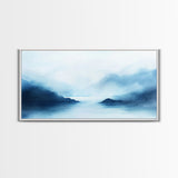 Misty Mountains, Moody Landscape, Lake Tahoe Art, Wabi Sabi Art, Extra Wide Wall Art, Coastal Wall Art, Canvas Print, Bedroom Art