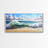 Beach Wave Painting, Coastal Landscape Art, Ocean Wall Art, Surf Wall Art, Nautical Decor, Seascape Art, Horizontal Wall Art, Canvas Print