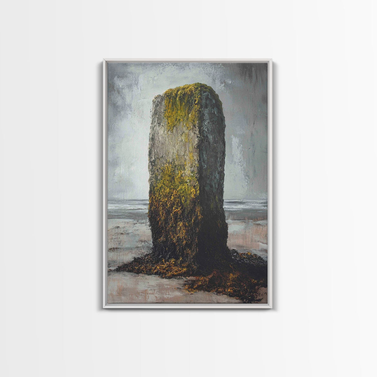Ozymandias Art, moody art, coastal decor, wabi sabi art, rustic wall art, nautical decor, Framed Canvas Print, extra wide art