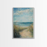 Beach Path, Coastal Decor, Nautical Wall Art, Seascape Painting, Canvas Print, Rustic Art, Above Bed Wall Art, Minimalist Art