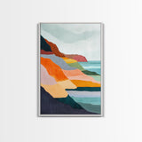 Geometric Cliffs, southwest wall art, geometric wall art, minimalist art, Canvas Print, landscape painting, above sofa art, wabi sabi art