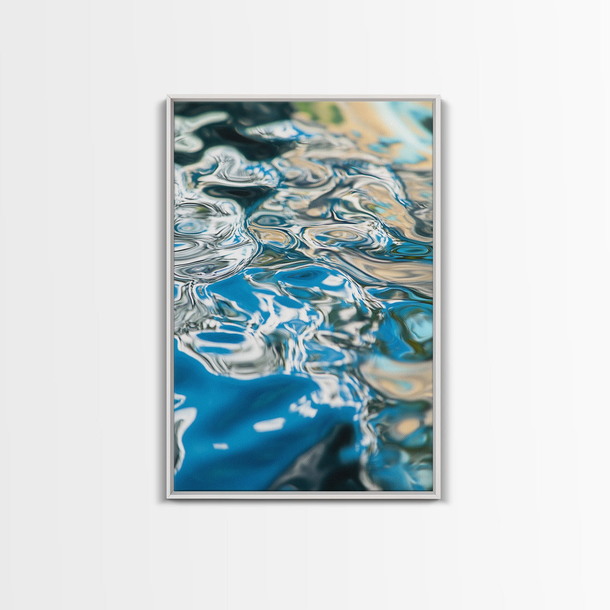 Water Reflection, abstract art, teal wall art, coastal decor, wabi sabi art, minimalist art, framed canvas print, wall decor