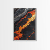 Molten Lava Flow Canvas Print Abstract Fire Art Modern Home Decor Dramatic Wall Artwork Industrial Style Accent Unique Gift Idea