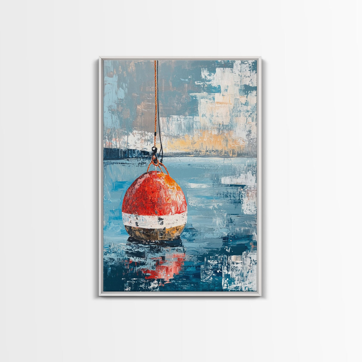 Fishing Buoy, Nautical Wall Art, Rustic Decor, Coastal Art, Ocean Art, Living Room Art, Canvas Print, Gift Idea