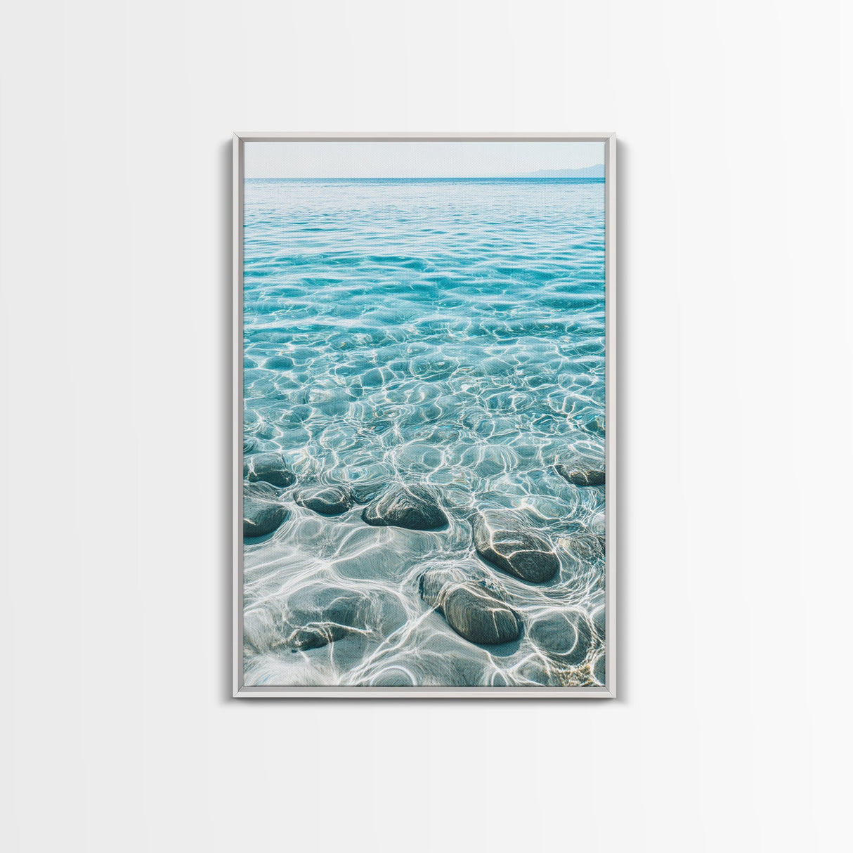 Tranquil Ocean, Coastal Decor, Seascape Painting, Coastal Landscape Art, Nautical Wall Art, Blue and Green Wall Art, Canvas Print