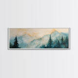 Misty Mountain Pines Canvas Print Serene Forest Landscape, Nature Wall Art, Boho Cabin Decor, Bedroom or Office Artwork, Rustic Vibes
