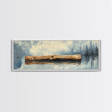 Driftwood Reflection Framed Canvas Print Coastal Wall Art, Rustic Lake House Decor, Minimalist Nature Art, Neutral Bedroom Wall Decor