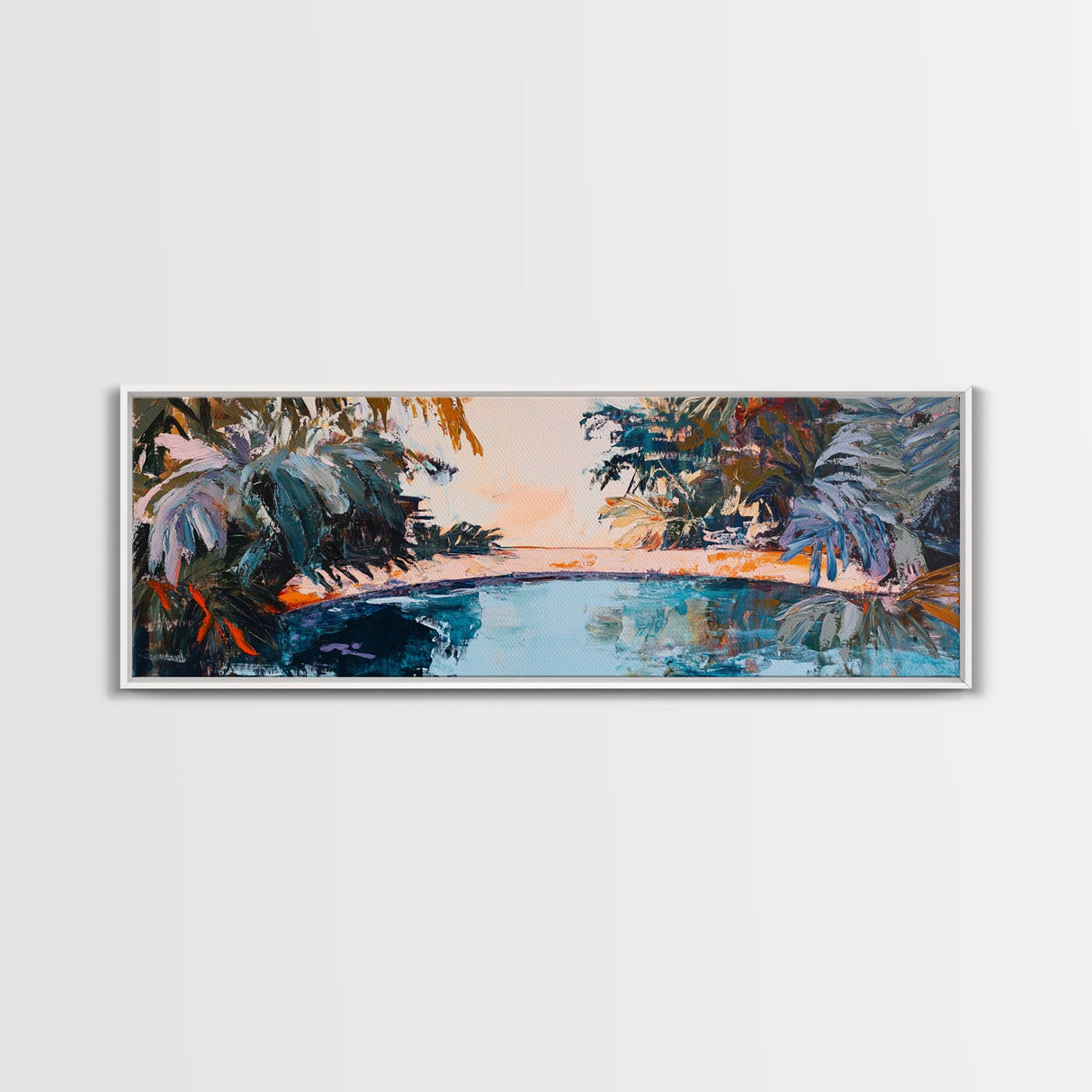 Exotic Palm Oasis Canvas Print Tropical Paradise Wall Art Boho Beach Decor Relaxing Home Accent Bedroom Living Room Gift