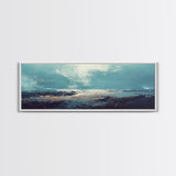 Moody Ocean Canvas Print Coastal Seascape Art, Abstract Blue Water Painting, Home Decor, Living Room Wall Art, Ocean Wall Art