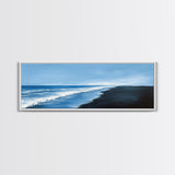 Stormy Sea Canvas Print Minimalist Ocean Painting Dark Coastal Art Black and White Beach House Decor Moody Living Room Wall Art