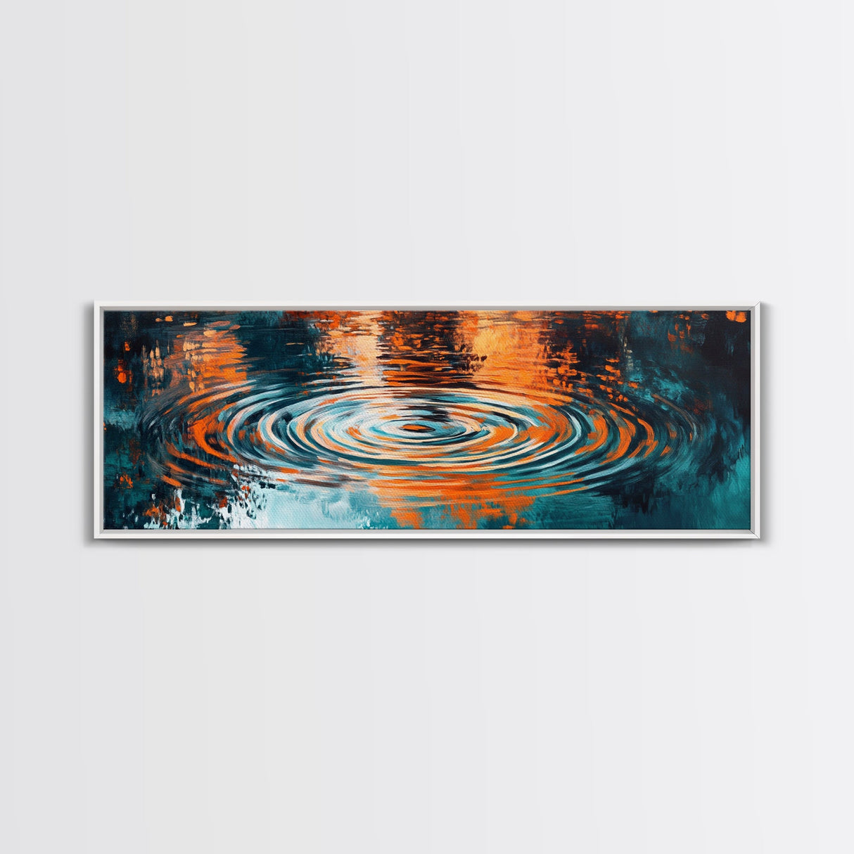 Ripple Effect Painting Abstract Water Reflection Wall Art Tranquil Zen Artwork Fluid Modern Decor Office Canvas Print