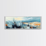 Wild Prairie Landscape Framed Canvas Print Rustic Nature Art, Modern Country Wall Decor, Warm Earth Tone Painting, Farmhouse Style