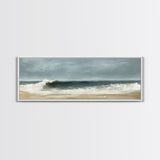 Stormy, Waves, Ocean, Moody, Canvas Print, Coastal Art, Nautical Wall Decor, Living Room Artwork, Dark Beach Painting