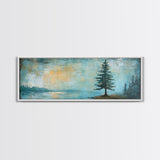 Solitary Tree, Abstract Nature, Textured Painting, Framed Canvas Print, Rustic Wall Art, Cozy Cabin Decor, Office Wall Decor