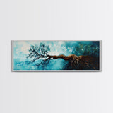 Twisted Roots, Sky Tree, Surreal Nature Art, Canvas Print, Abstract Landscape, Whimsical Wall Decor, Earthy Tones, Nature Inspired Art