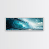 Turquoise Ocean Wave Canvas Print Coastal Photography Wall Art, Large Beach House Decor, Modern Living Room or Office Art, Gift Idea