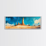 Vibrant Desert Rock Formations Wall Art, Southwest Canyon Painting, Abstract Artwork, Warm Earthy Colors, Living Room Deco