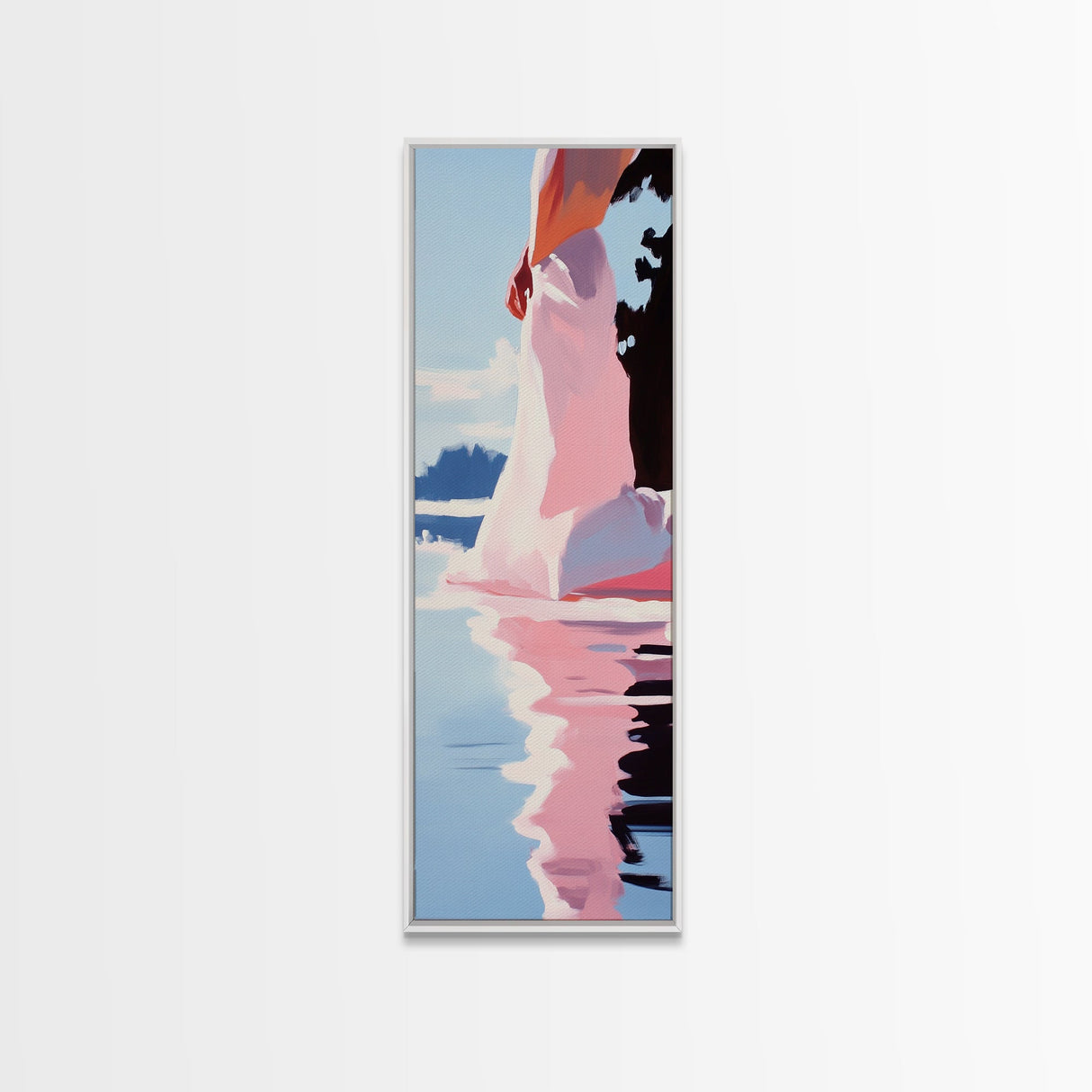 Elegant Dress, Feminine Silhouette, Soft Reflection, Canvas Print, Fashion Wall Art, Chic Home Decor, Modern Bedroom Art, Minimalist Print