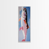 Trout Fish Art, Rustic Fishing Decor, Nature Wildlife Painting, Modern Minimalist Blue, Cabin Lodge Wall Art, Canvas Print