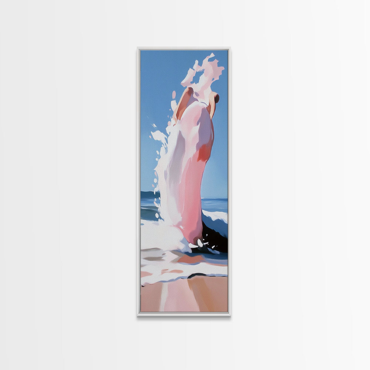 Ocean Wave, Abstract Water Art, Beach Aesthetic, Coastal Home Decor, Modern Minimalist Wall Art, Relaxing Seascape, Framed Canvas Print