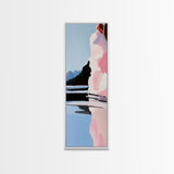 Scenic Lakeside, Moody Landscape, Framed Canvas Print, Nature Art, Soft Earthy Colors, Living Room Wall Art, Modern Minimalist