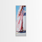 Elegant Silhouette, Soft Pink Dress, Feminine Wall Art, Framed Canvas Print, Minimalist Fashion Art, Chic Home Decor, Modern Aesthetic