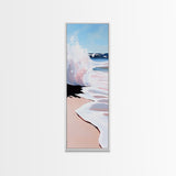Ocean Wave, Seascape Art, Coastal Home Decor, Framed Canvas Print, Beach Aesthetic, Minimalist Water Art, Blue and White Wall Art