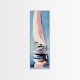 Sailboat Reflection, Nautical Painting, Coastal Wall Art, Canvas Print, Ocean Lover Gift, Modern Seascape, Beach House Decor
