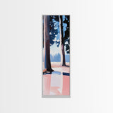 Pine Trees, Forest Reflections, Calm Nature Scene, Framed Canvas Print, Minimalist Landscape, Serene Forest Wall Art, Nature Decor